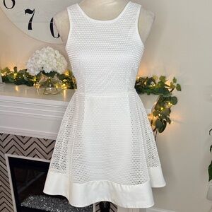 Romeo & Juliet Couture Ivory Textured Mini Dress